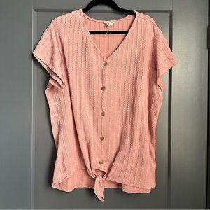 Elegant Pink Button-Down Women's Top